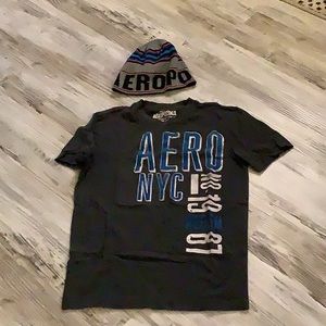 Aeropostale shirt & hat bundle XS/TP shirt hat One size gray blue in gre…